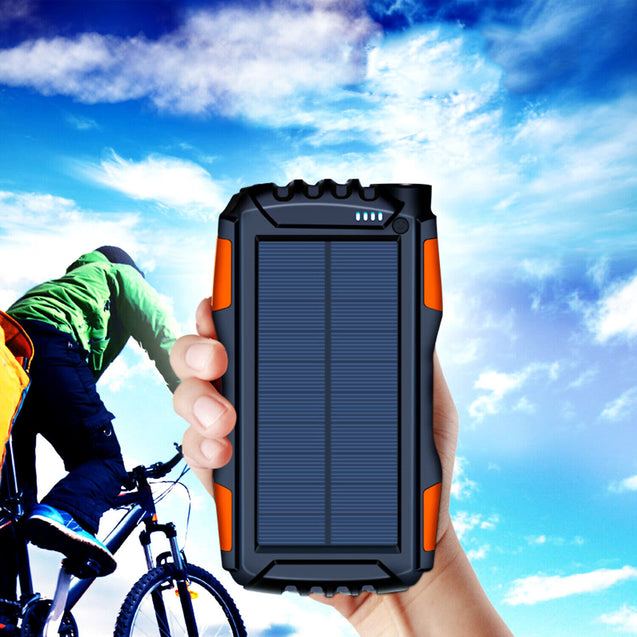 25000mAh Solar Power Bank Battery Dual USB Waterproof Charger for Phone 3 Color