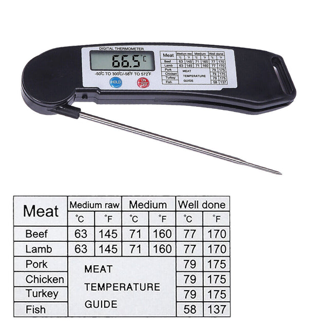 Meat Thermometer Instant Read Digital Kitchen Grill Cooking BBQ Baking Food