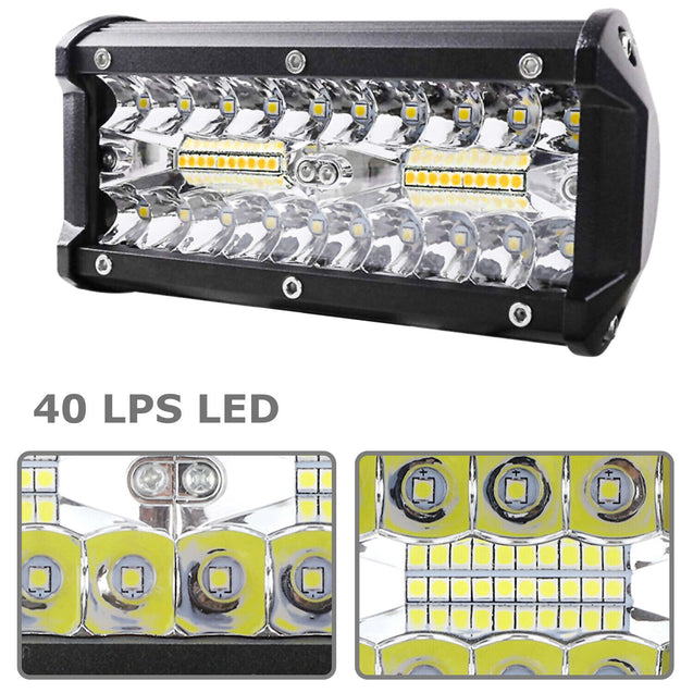 2x 7inch 800W LED Work Light Bar Flood Spot Combo Fog Lamp Offroad Driving Truck