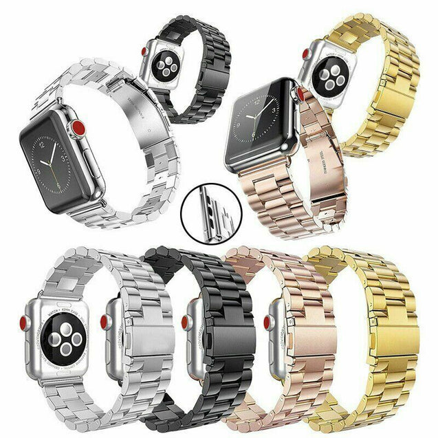Stainless Steel Wrist Band Clasp for Apple Watch Series 4/3/2/1 iWatch 38/42mm