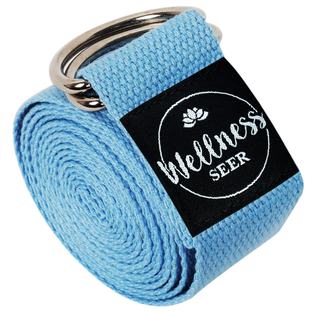 Yoga Stretch Strap Adjustable D-Ring Buckle Belt Gym Waist Leg Fit 8.5ft Cotton
