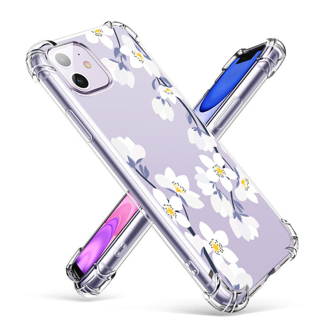 iPhone 11 Case Clear Flower Design Soft Flexible TPU Ultra Thin Shockproof