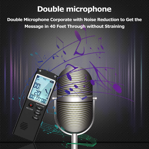 Voice Activated Mini Digital Sound Audio Recorder Dictaphone MP3 Player 8/16/32G