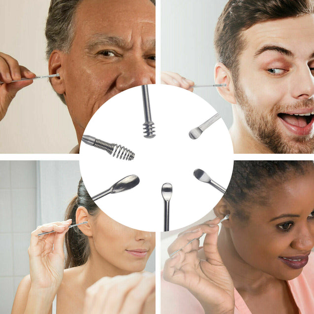 7 PCS Innovative Spring Ear Wax Cleaner Tool Set Ear Pick Ear Wax Removal Kit US