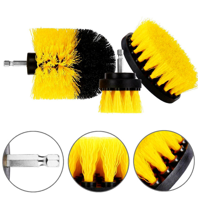 3 PCS Drill Brushes Set Tile Grout Power Scrubber Cleaner Spin Tub Shower Wall