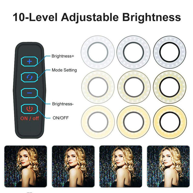 LED Selfie Ring Light Phone Holder Flexible Stand Long Arm for Stream Live Lamp