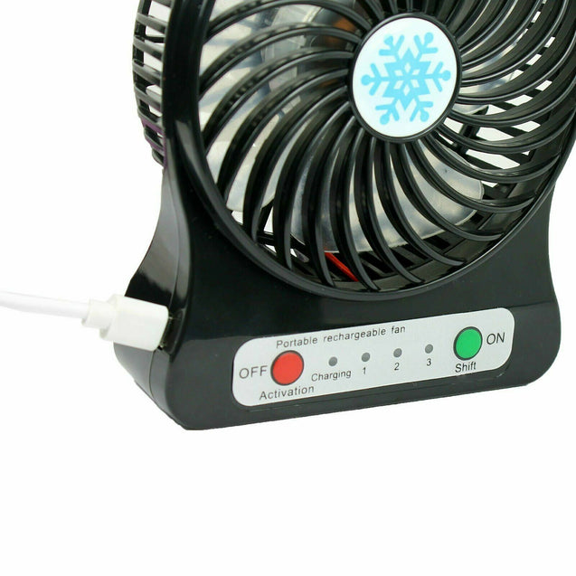 Portable Rechargeable LED Fan air Cooler Mini Operated Desk USB