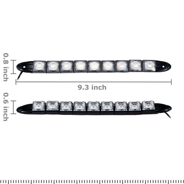 2PCS Navigation 9 LED Marine Bow Boat 12V Yacht Pontoon Bright Lights White