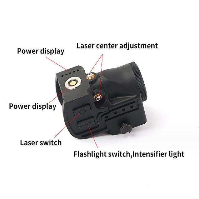 Tactical Flashlight & Green Laser Sight Combo Picatinny Rail Mounted Pistol