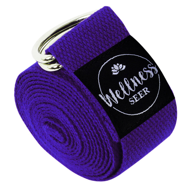 Yoga Stretch Strap Adjustable D-Ring Buckle Belt Gym Waist Leg Fit 8.5ft Cotton
