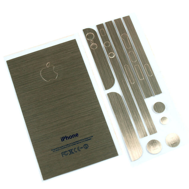 Gold Full Body Wrap Decal Skin Sticker + Stylus + Clear Cover for iPhone 5 5S