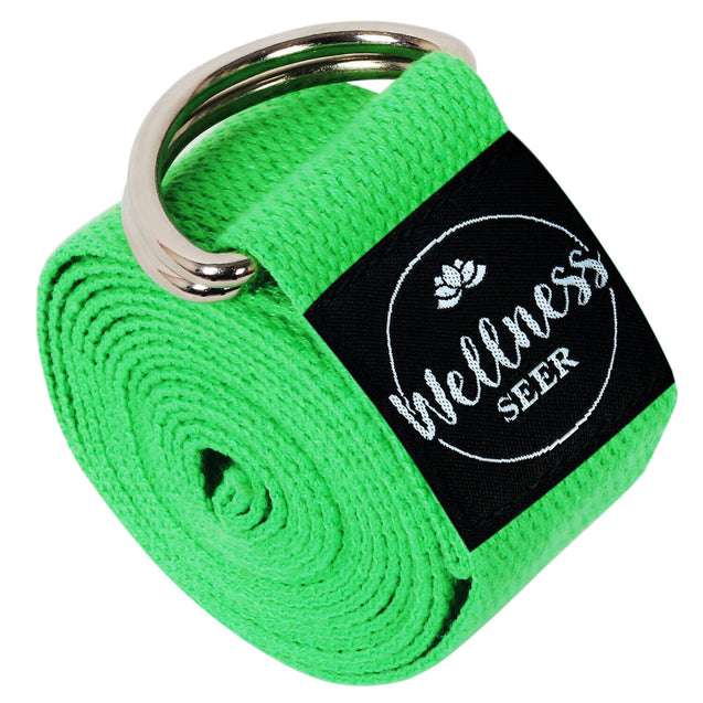 Yoga Stretch Strap Adjustable D-Ring Buckle Belt Gym Waist Leg Fit 8.5ft Cotton