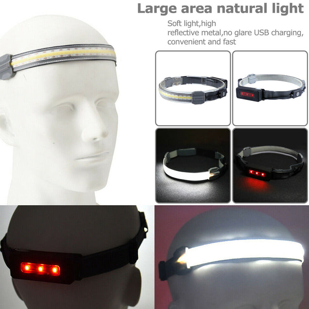 Battery LED Headlamp Headlights Torch Flashlight Work Light Bar Head Band Lamp