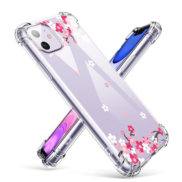 iPhone 11 Case Clear Flower Design Soft Flexible TPU Ultra Thin Shockproof