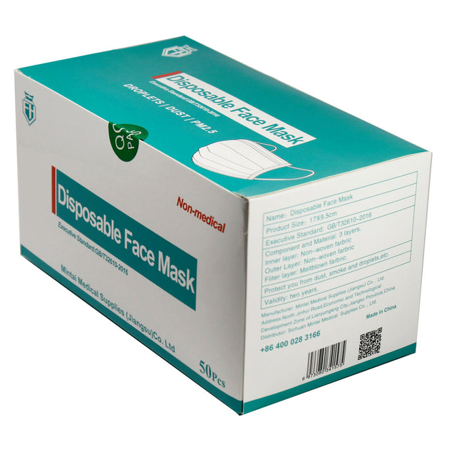 3-PLY Disposable Face Mask Protective Earloop Mouth Cover FH High Quality