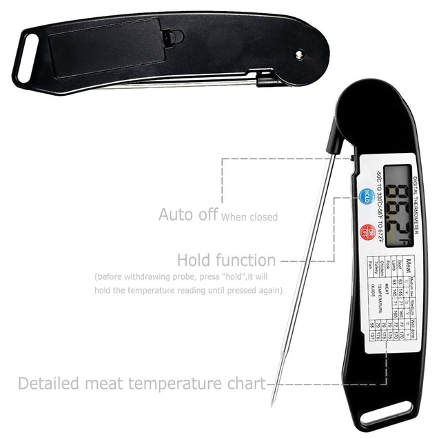 Meat Thermometer Instant Read Digital Kitchen Grill Cooking BBQ Baking Food