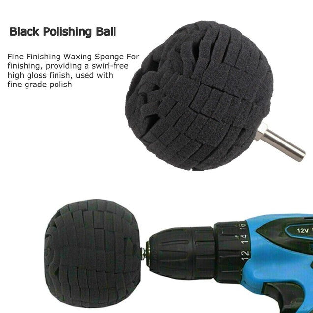 Foam Drill Polishing Cone Ball Pads Kit Car Hub Waxing Buffing Wheel Polisher 4"