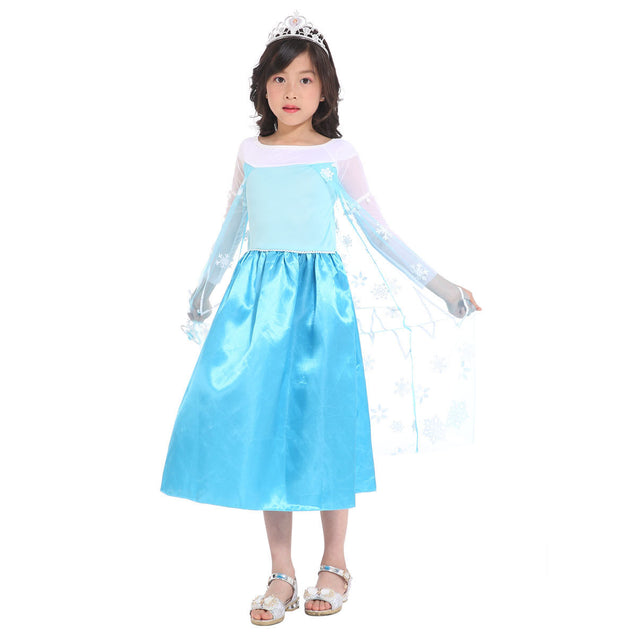 Girl Costume Dress Frozen Anna Elsa Cosplay Skirt Performance Party Halloween