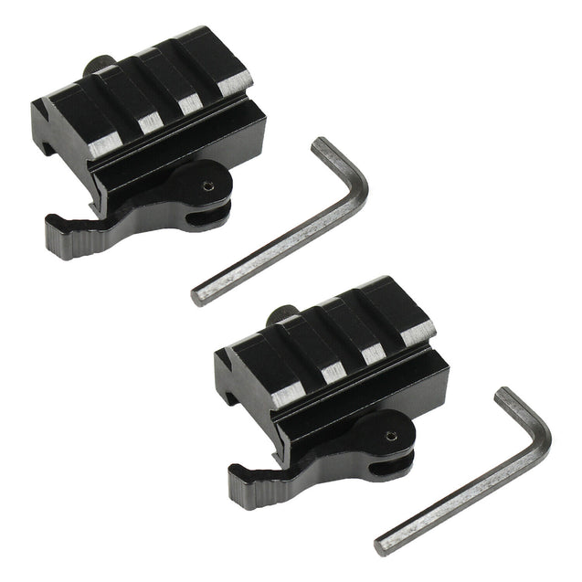 Set of 2 Quick Release Detach 1/2" Mini Riser QR Block Mounts For Picatinny Rail