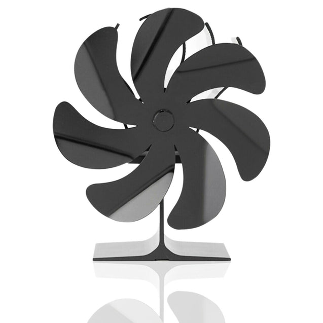 7 Blade 1400rpm Fireplace Stove Fan Heat Powered Silent Wood Log Fuel Saving Eco