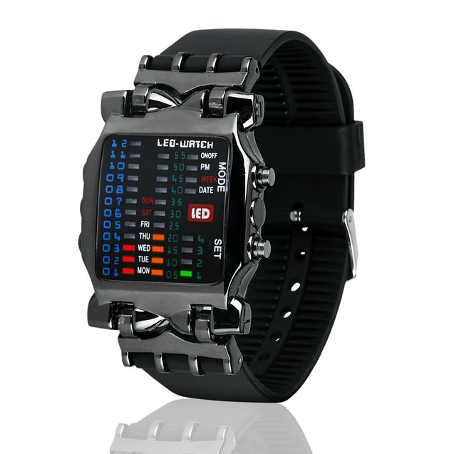 Luxury Men's Steel Watch LED Sports Date Digital Bracelet Wristwatch Waterproof