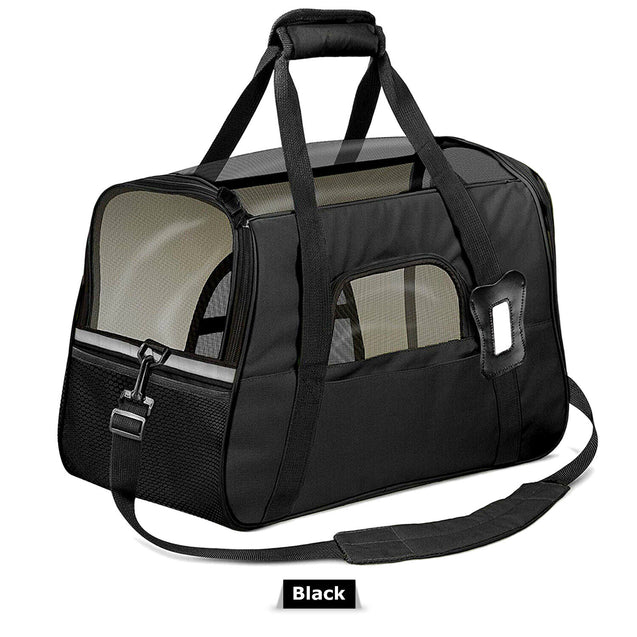 Pet Dog /Small Cat Carrier Soft Sided Comfort Bag Travel Case Airline Approved