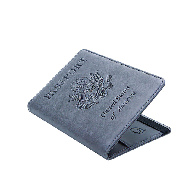 Slim PU Leather Travel Passport Wallet Holder RFID Blocking ID Card Case Cover