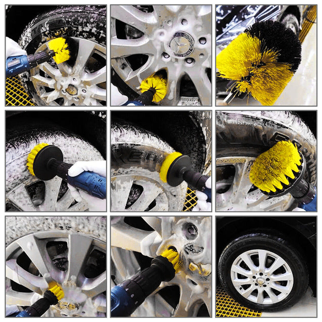 3 PCS Drill Brushes Set Tile Grout Power Scrubber Cleaner Spin Tub Shower Wall