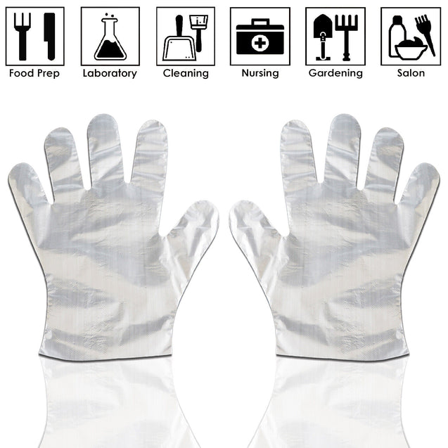 200/500/1000 Plastic Gloves Disposable Premium Polythene Catering Food Mechanics