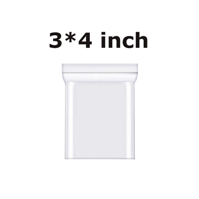 Clear Resealable Bag Plastic Zip Seal Bags Poly Zipper 2.07mil / 2.26mil