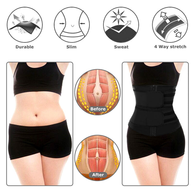 Waist Trainer Women Corset Sauna Sweat Weight Loss Body Shaper Yoga Slimmer Belt