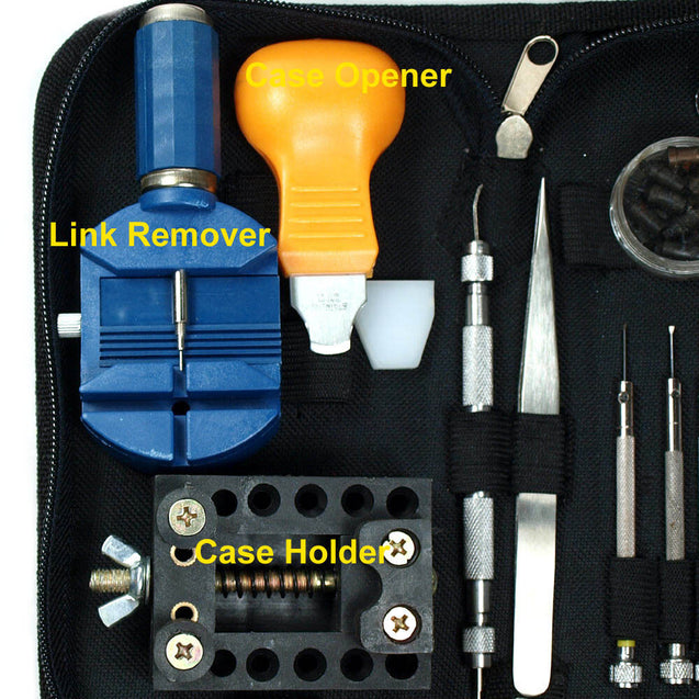 Watch Repair Tool Kit Case Opener Link Remover Spring Bar Tool - Carrying Case
