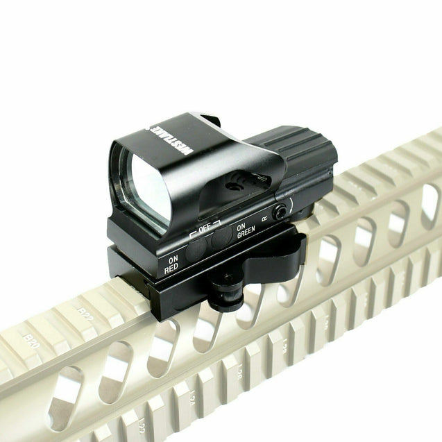 Red Green Dot Tactical Sight Holographic Relex Scope 4 Reticle 21mm Quick Mount