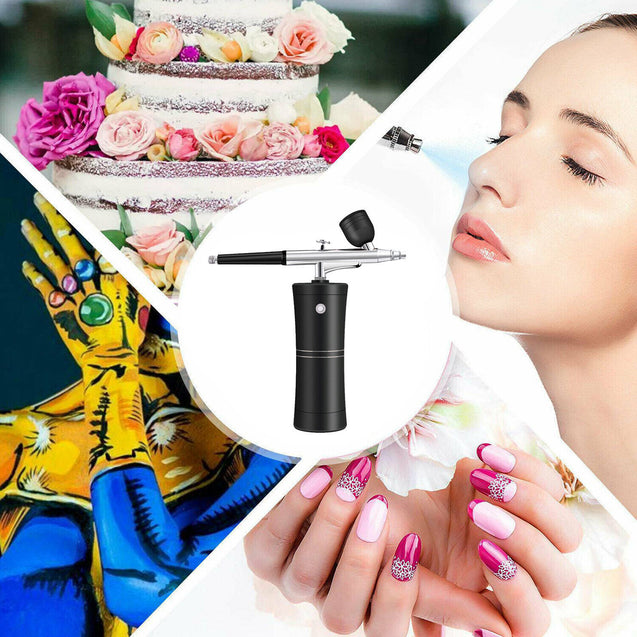 Portable Air Compressor Kit Air-Brush Paint Spray Gun Nail Tattoo Art Airbrush