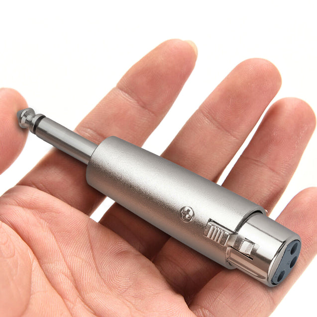 3Pin XLR Female to 1/4" 6.35mm Mono Male Plug Audio Cable Mic Adapter 4 Pack