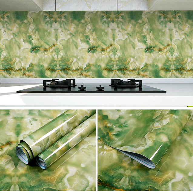 Self Adhesive Peel & Stick Wallpaper Marble PVC Kitchen Countertop 9.84ftx1.97ft