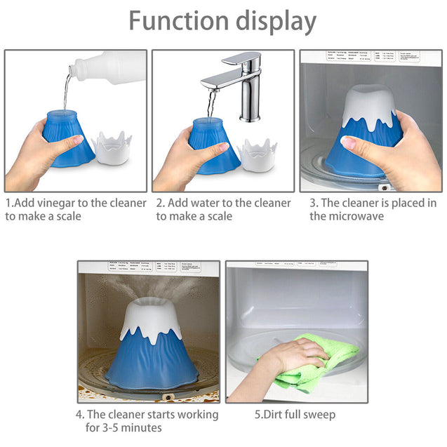 Volcano Erupt Microwave Oven Cleaner Steam Clean Kitchen Gadget Cleaning Tool