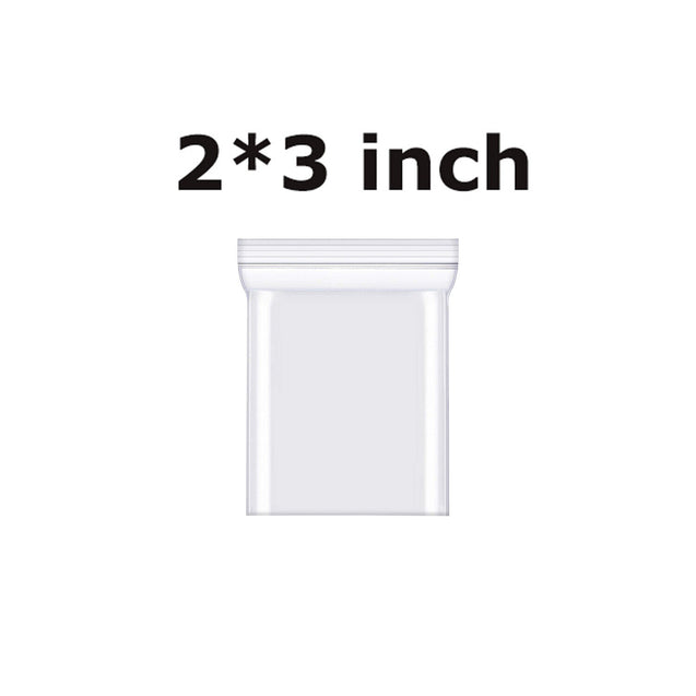 Clear Resealable Bag Plastic Zip Seal Bags Poly Zipper 2.07mil / 2.26mil
