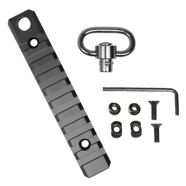 3 5 8 10-Slot KeyMod M-LOK Picatinny Rail Section & Push Button QD Sling Swivel