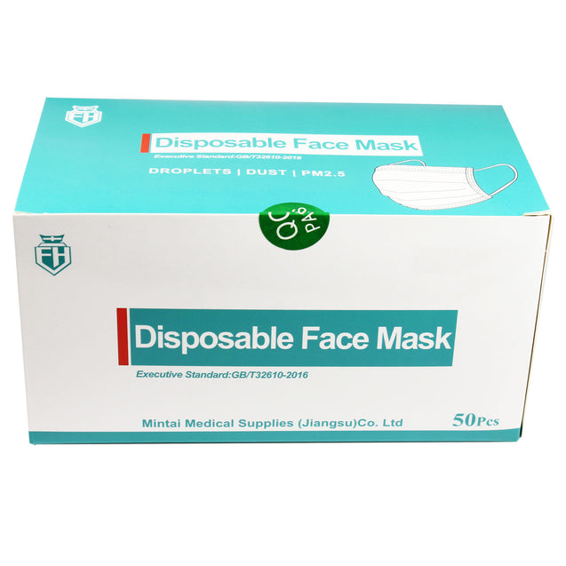 3-PLY Disposable Face Mask Protective Earloop Mouth Cover FH High Quality