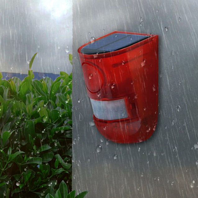 Solar Alarm LED Light Solar Strobe Light Wireless Motion Sensor Detector Outdoor