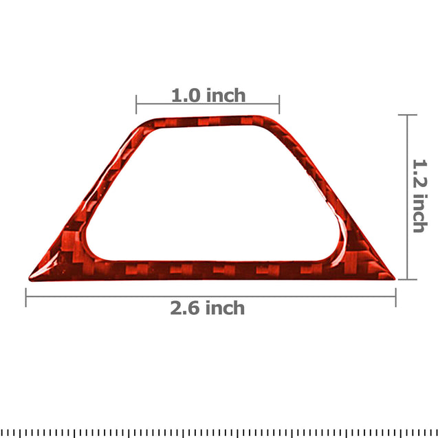 Carbon Fiber Warning Light Button Cover Trim Red For Chevrolet Camaro 2016-2019