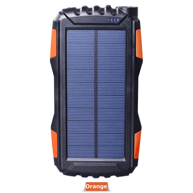 25000mAh Solar Power Bank Battery Dual USB Waterproof Charger for Phone 3 Color