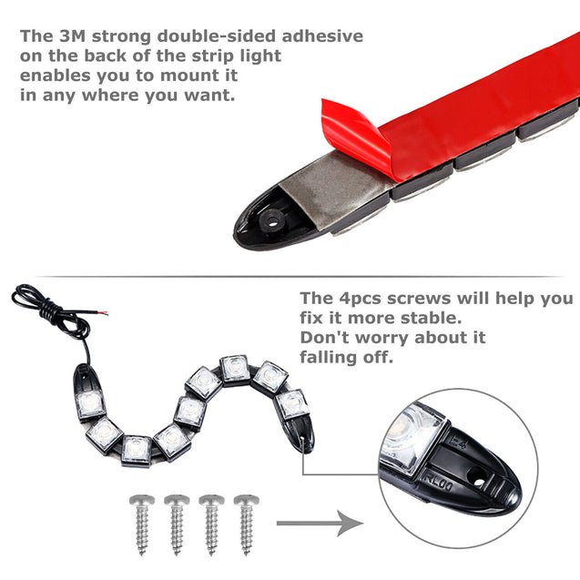 2PCS Navigation 9 LED Marine Bow Boat 12V Yacht Pontoon Bright Lights White