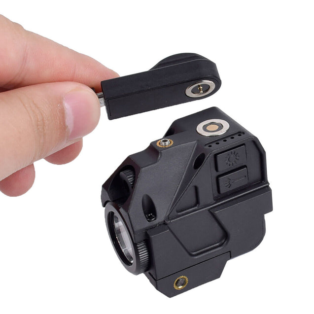 Tactical Flashlight & Green Laser Sight Combo Picatinny Rail Mounted Pistol