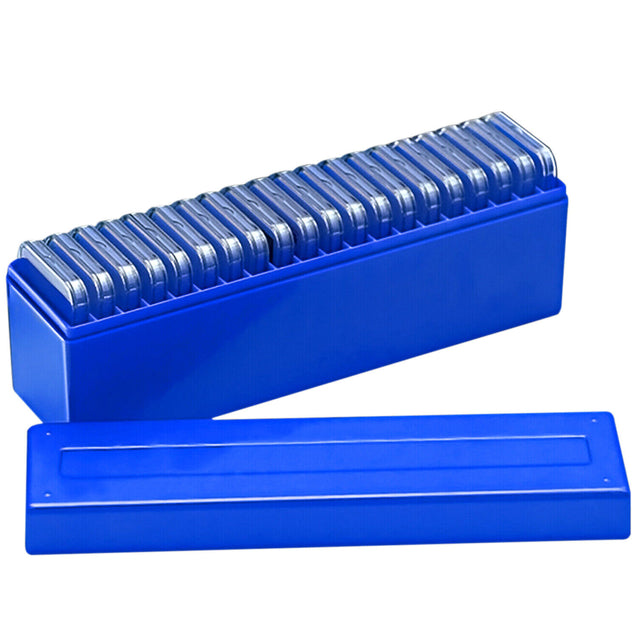 Storage Box Plastic Case for 20 Certified PCGS NGC Slabs Coin Holders Blue NEW