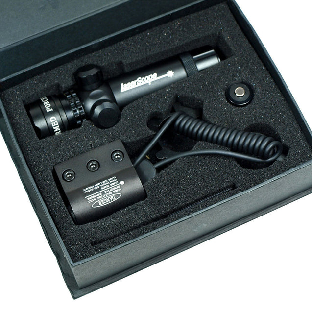 6-24X50 AOEG Rifle Scope Dual illuminated with Red Laser Sight & PEPR Rail Mount