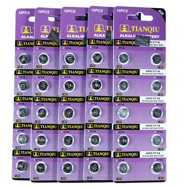 200 PCS LR69 AG6 371 LR921 1.5V Alkaline Battery for Watch Lighter US Free ship