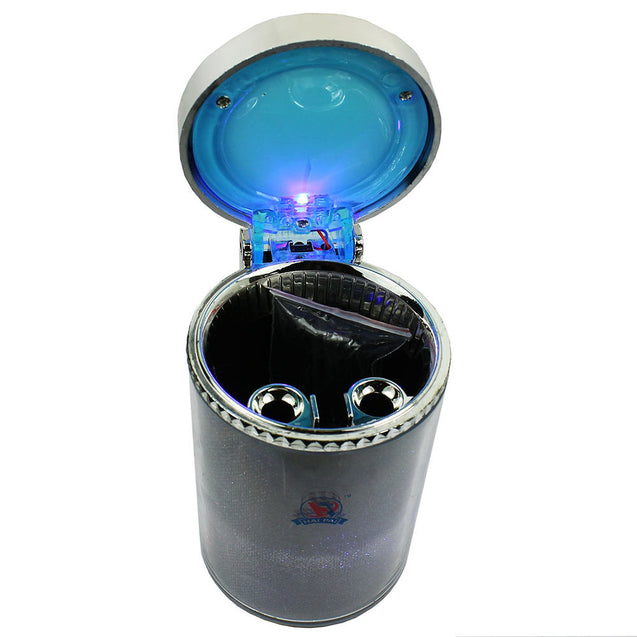 Portable Car Travel Cylinder Ashtray Holder Cup - Colorful LED Light