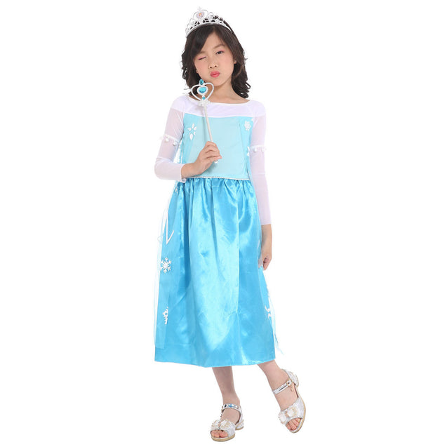 Girl Costume Dress Frozen Anna Elsa Cosplay Skirt Performance Party Halloween